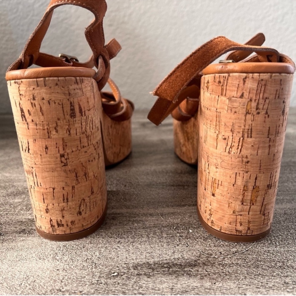 Free People Lisbon MJ Platform Sandals in Brandy Suede size 39.5, US 9.5 - Picture 13 of 16
